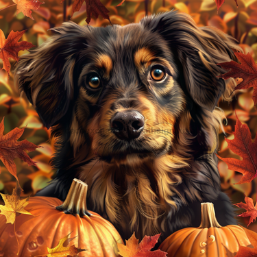 Fall Dog Wall Art, MB-00026, Sign For Wreath, 10x10